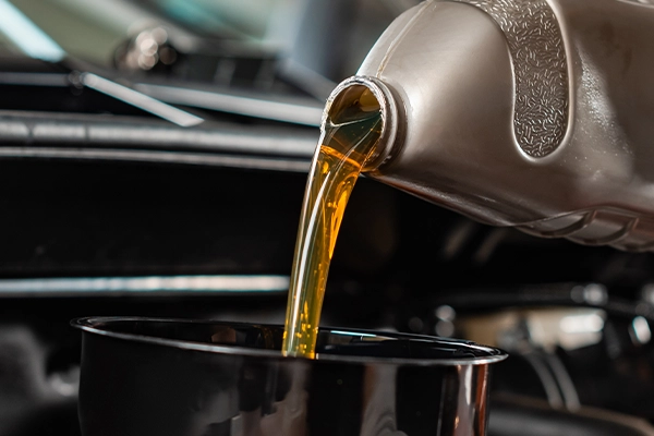 oil pouring into engine