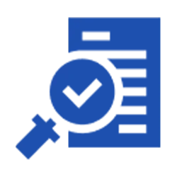 Checklist with magnifying glass icon representing commitment